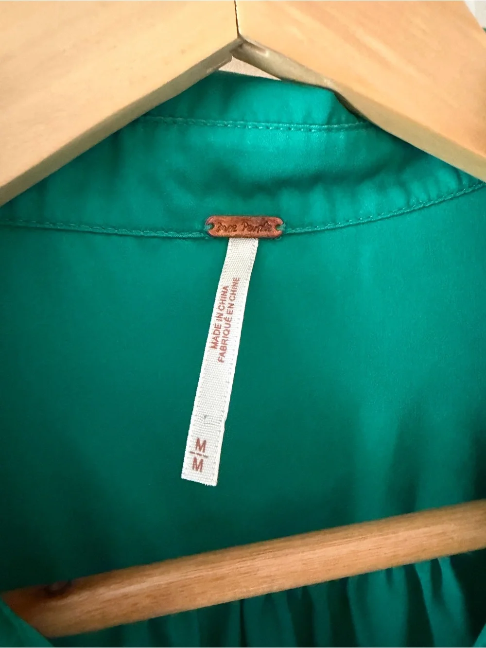 Free People Green Semi-Sheer Long Sleeve Button Down Shirt Medium